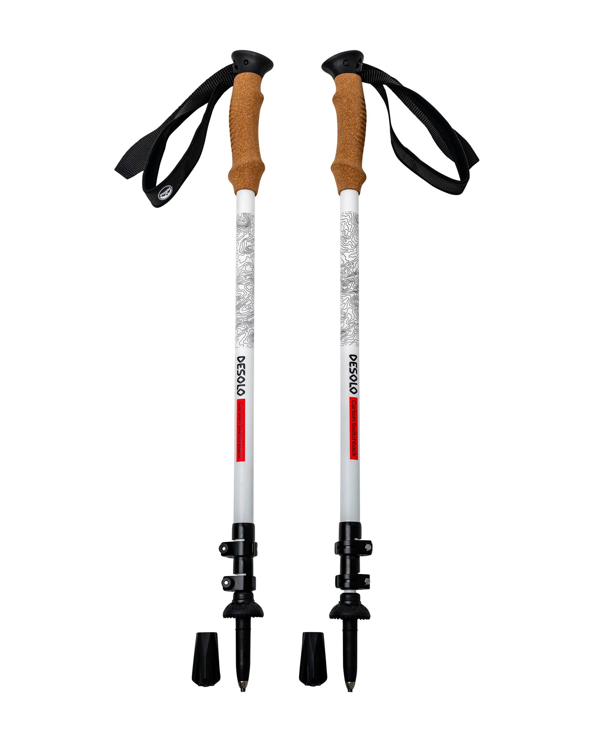 Carbon Switchback Trekking Poles (White)